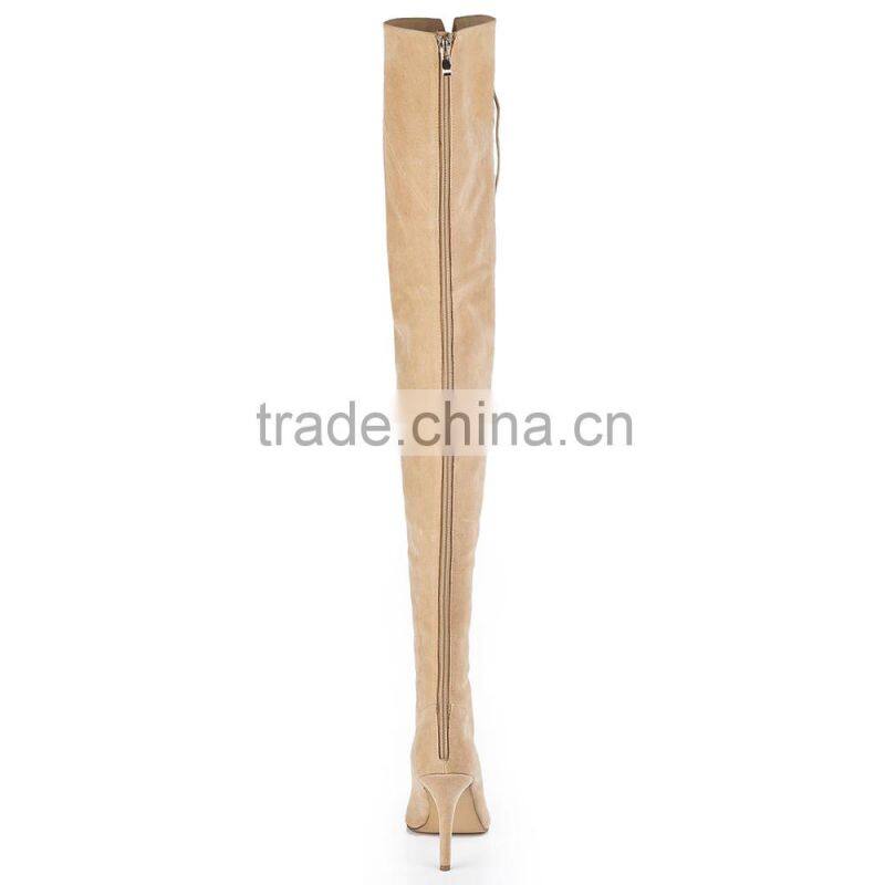 Fancy Hand Made Shoes boots Ladies Summer Peep Toe Long Boots Lace Up Thigh High Boots for Women