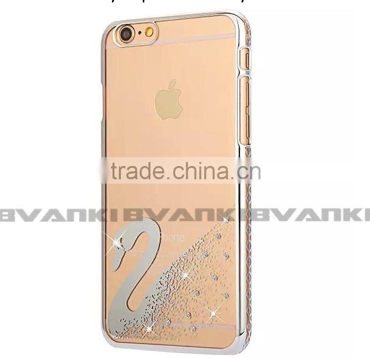 Novelties 2016 Mobiles Accessories Transparent Plastic Case Diamond Cases For iPhone 6 Phone Unlocked Original G4 Mobile Case