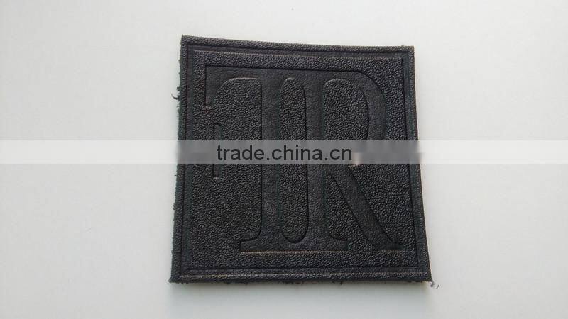 Custom good quality printed pu leather labels