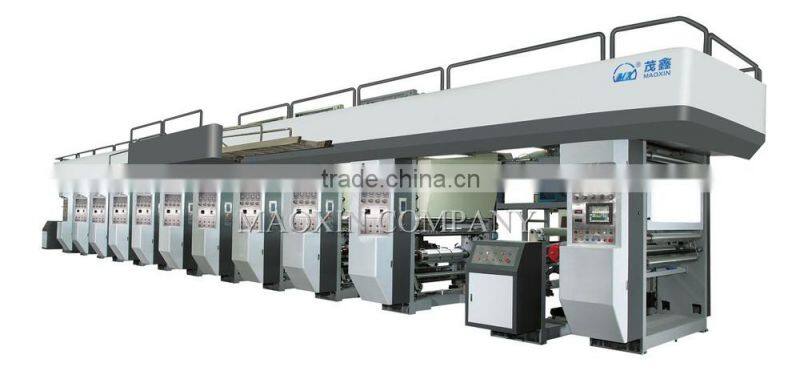 Nine color Fully Automatic Electronic Shaft High Speed Gravure plastic Printing Machine
