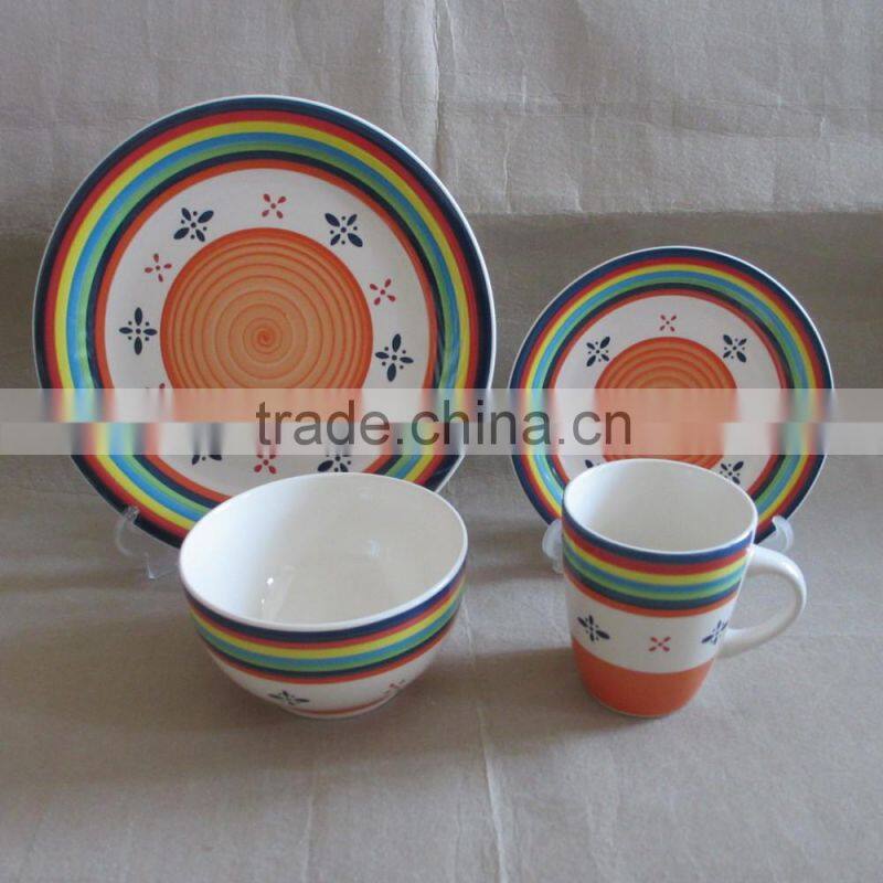20pcs hand printed stoneware dinner set