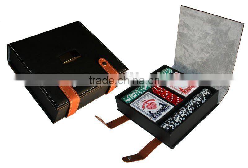 Custom Leather Poker Chip Set for 500 Chips