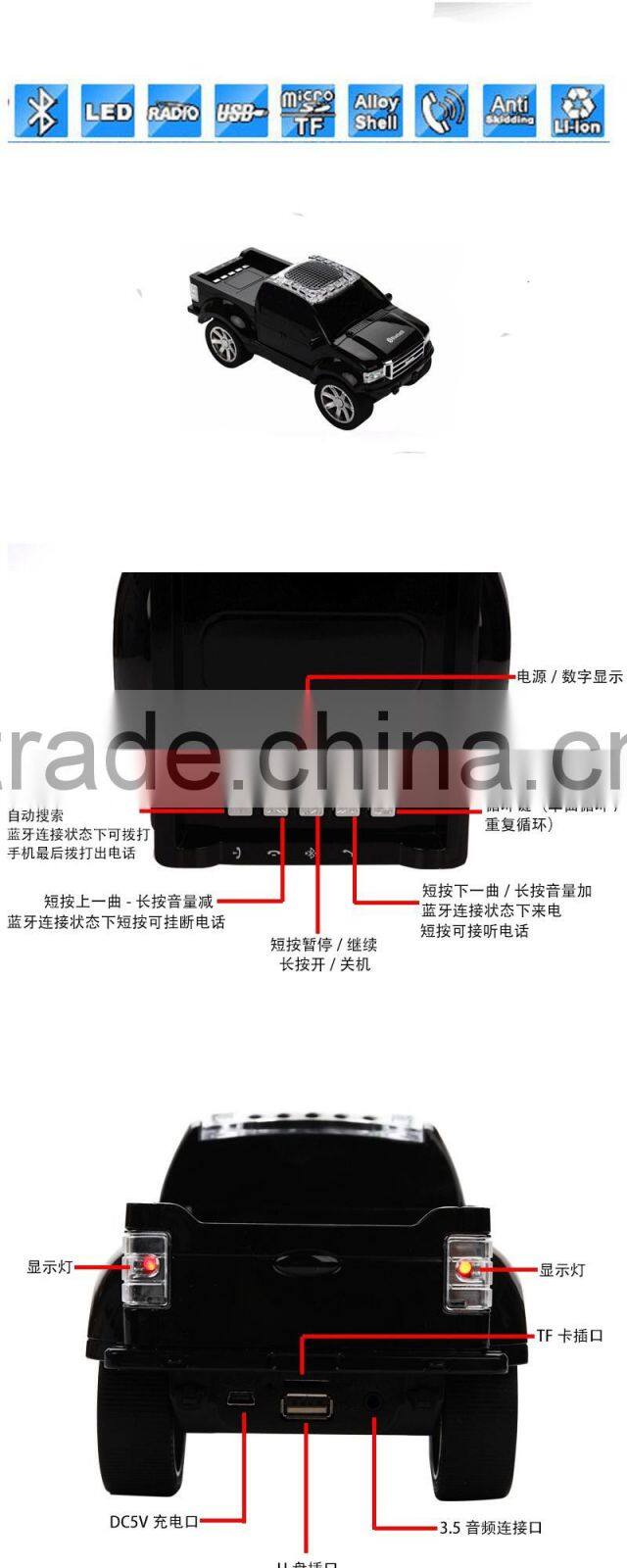 SUPER BASS WIRELESS MINI CAR BLUETOOTH PORTABLE SPEAKERS FOR Samsung Sony LG