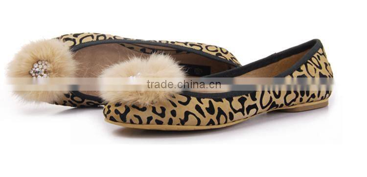 foldable soft flat shoes dance shoes with good quality and OEM ODM for woman leopard print