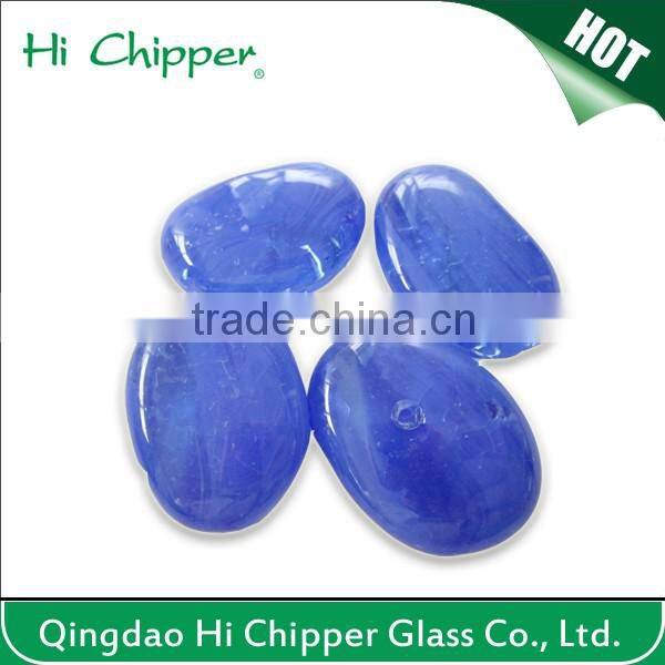 dark blue colored iridescent flat back lampwork glass beads for garden