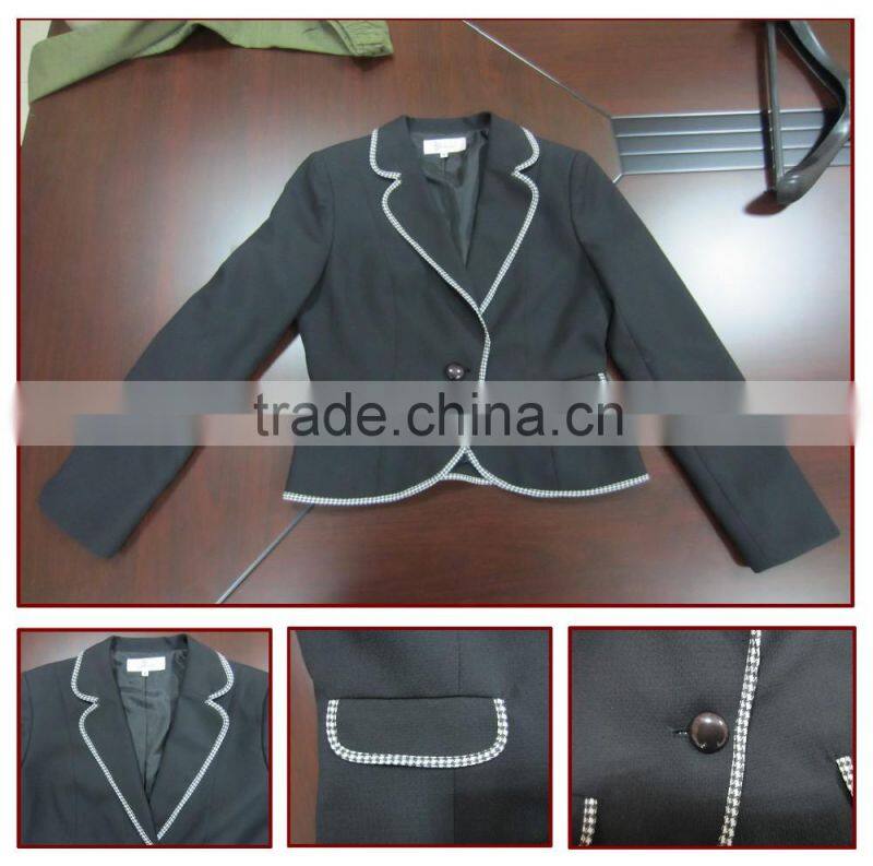 2016 new design office lady formal slim fit business suit customized woman regular fit dark blue suit