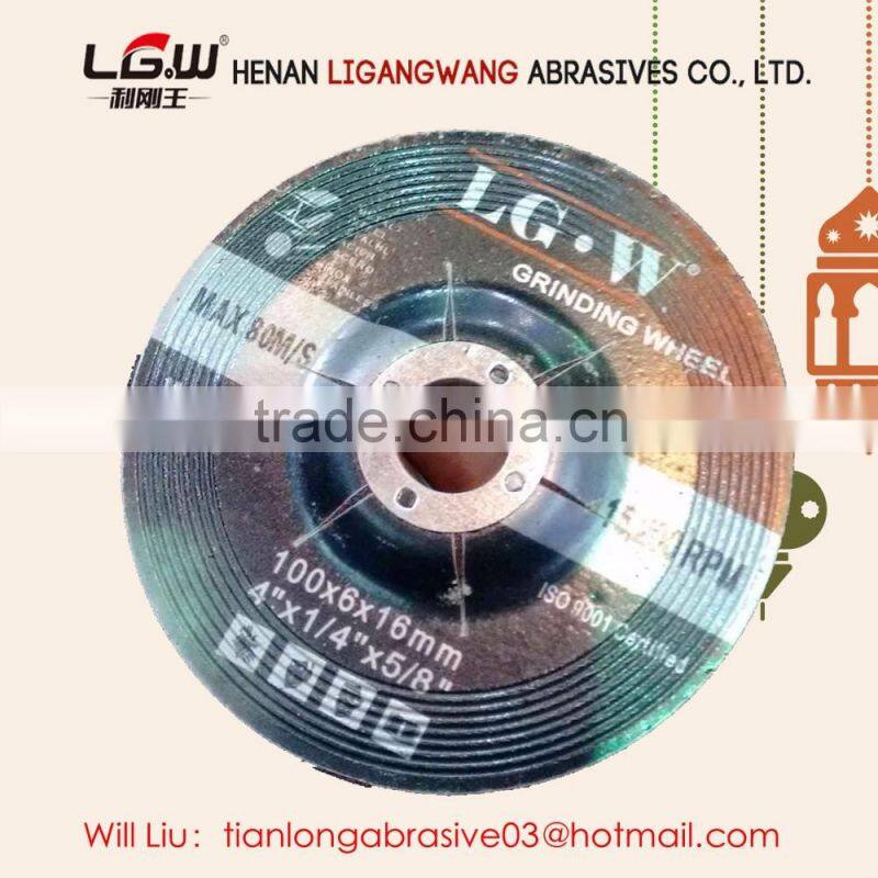 425 long life 100*6*16 sharp and durable grinding wheel for inox SS