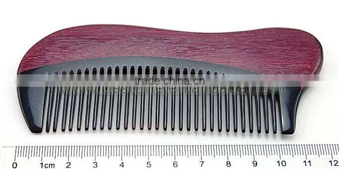 Personal care violet wooden beard OEM ox Horn Comb