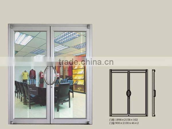 aluminum frame door with stainless steel handle