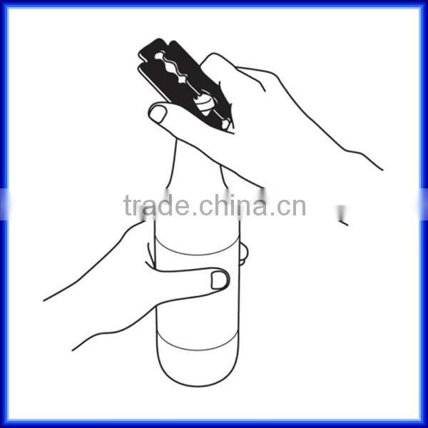 Funny Stainless Steel Metal Razor Blade Beer Bottle Opener/Metal razor blade bottle opener