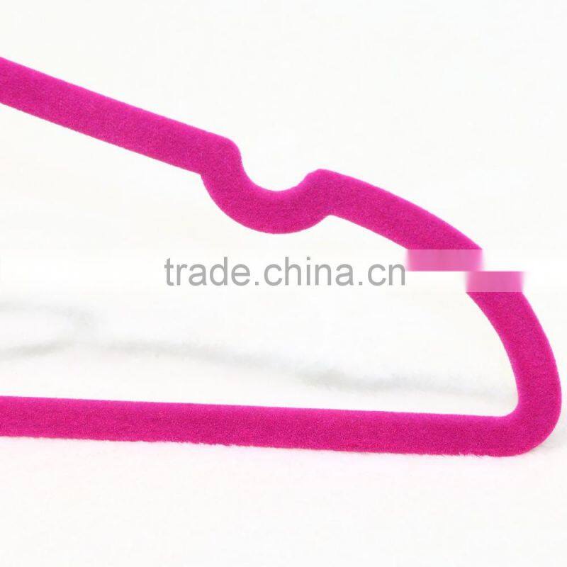 Beautiful fashional pink velvet hanger with heart shape hook