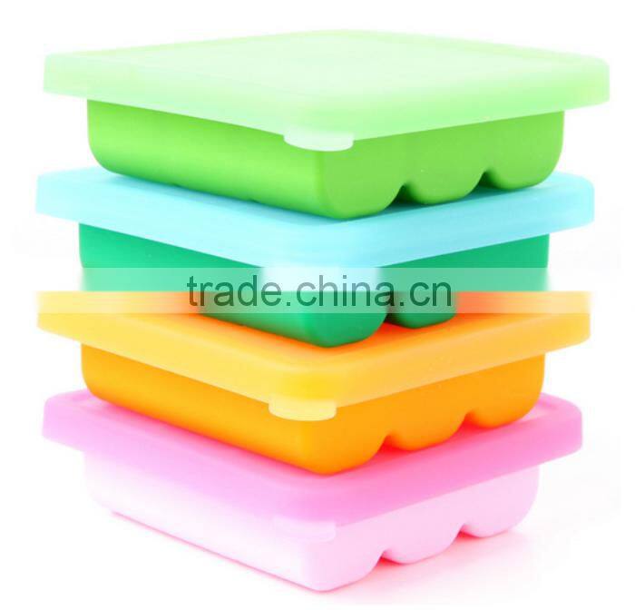 BPA Free Blocks Silicone Baby Food Tray and Breast Milk Storage Container