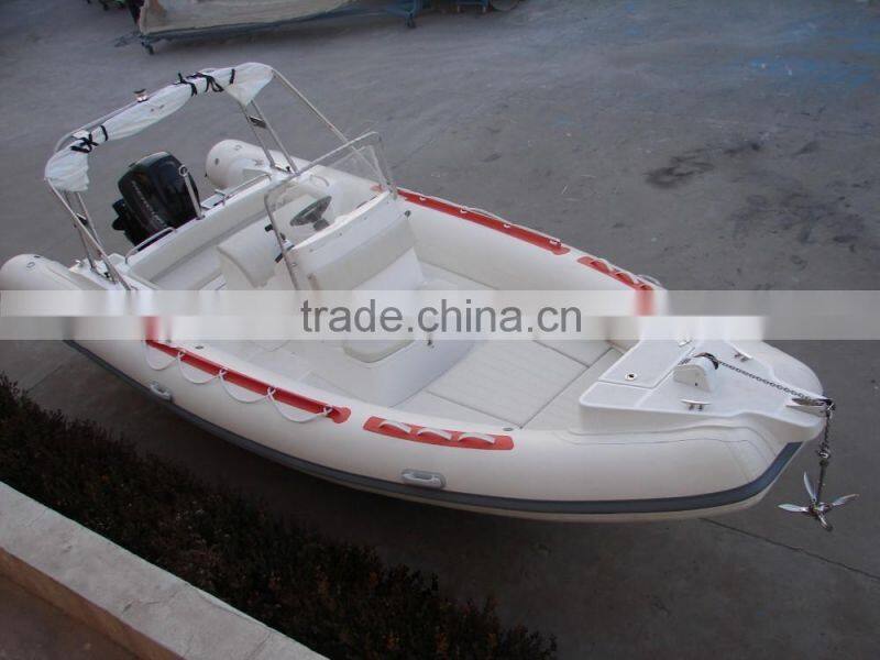 CE boat best price cheap big PVC fiberglass fishing boat with engine