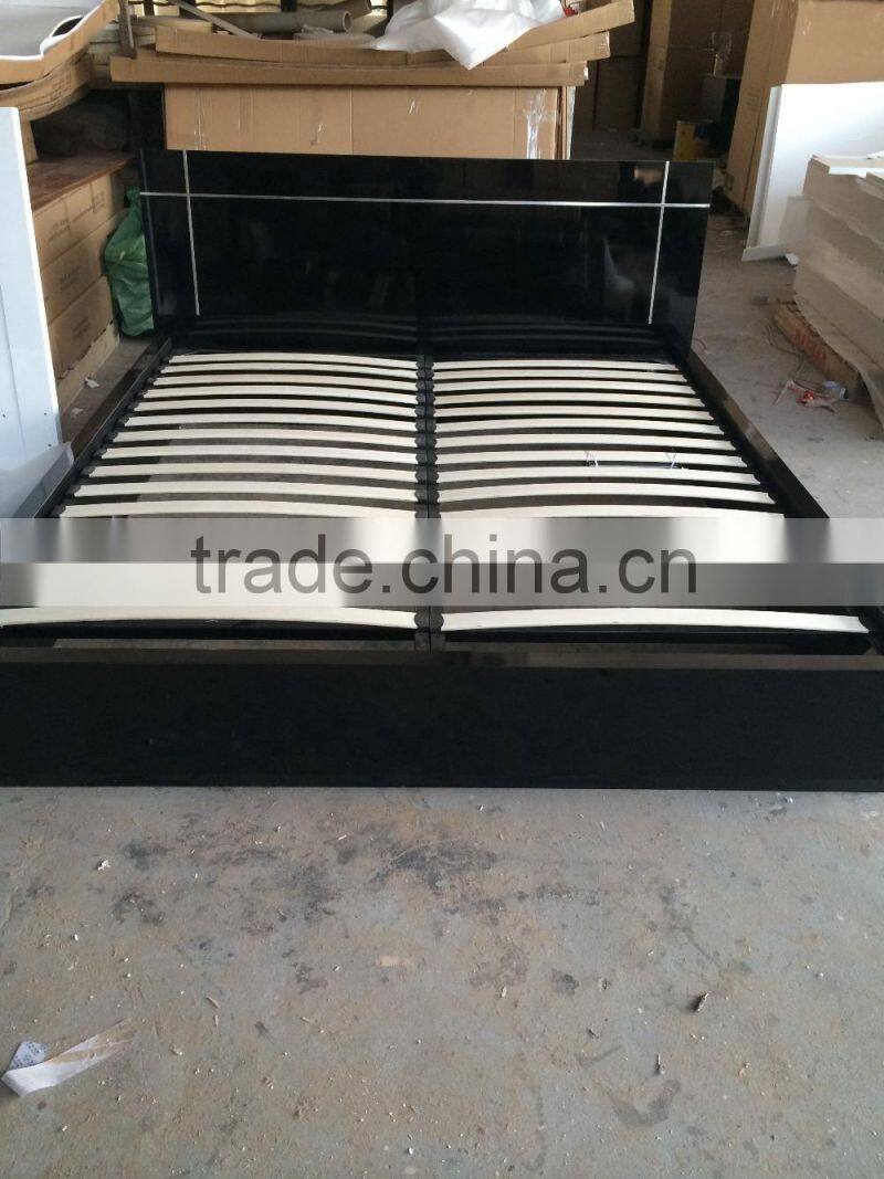 Modern design bedroom black high gloss furniture