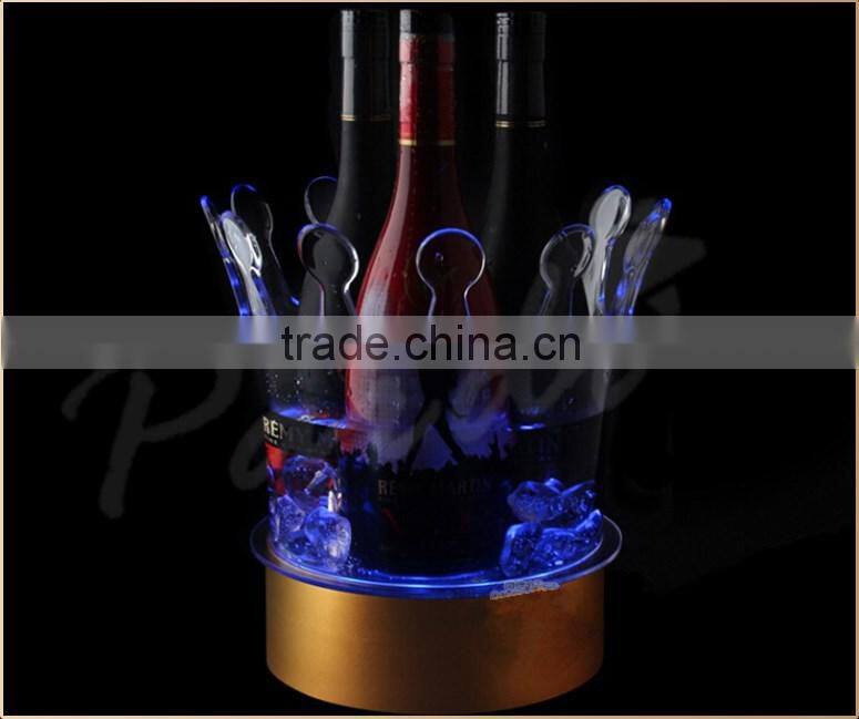 Champagne bottle display led crown illuminate ice bucket cooler