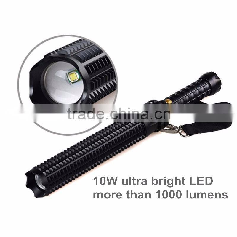 Telescopic Bat T6 LED Zoom Tactical Security Rechargeable Police Torch