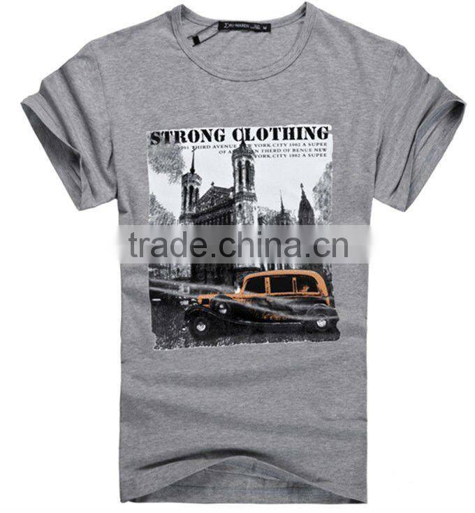 Yarn Dyed Cotton Round Neck T-shirt for Men