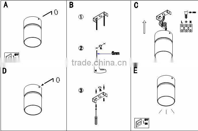 Modern COB ceiling LED light 9W square spot light downlight 360 degree adjustable