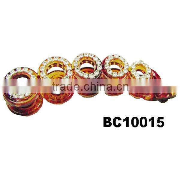 shining crystal banana clip brown plastic hair clips in stock