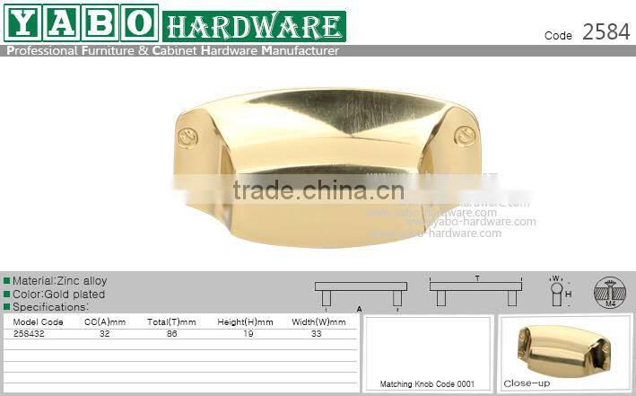 gold plated cup drawer pull handle kitchen cabinet handle