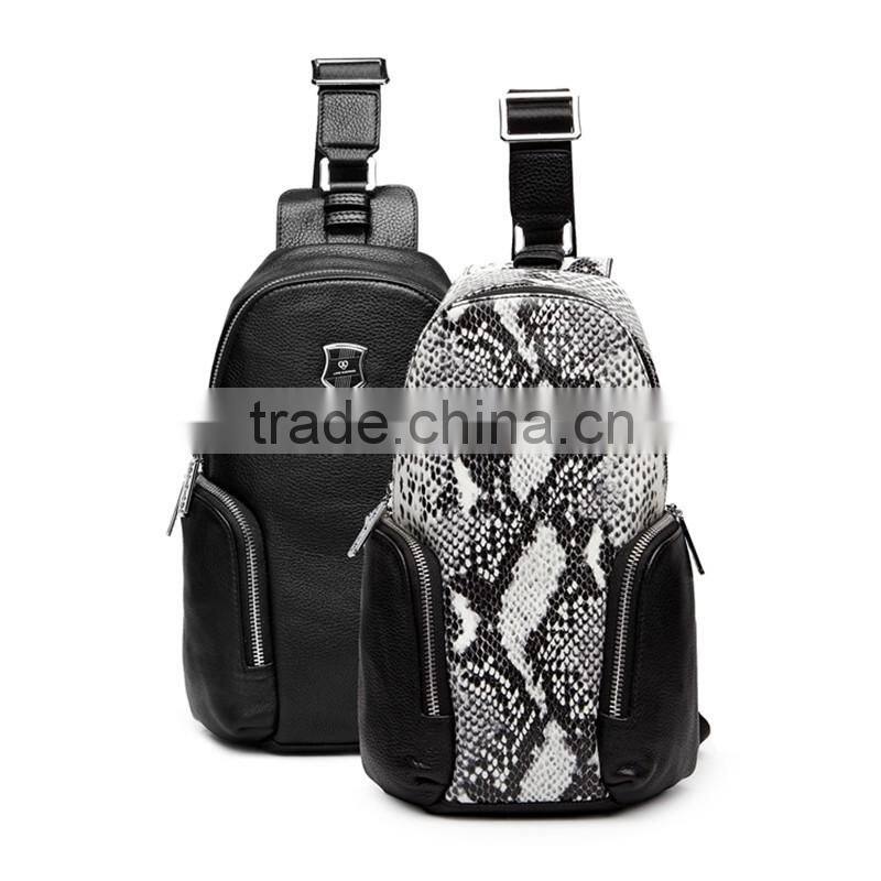 2016 fashion men black leather single strape shoulder bags messenger bags Dongguan