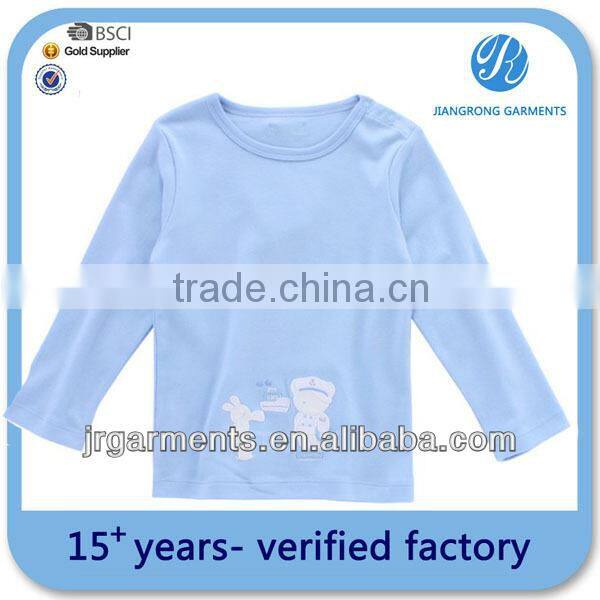 Manufacture Child's Breathable Blank Gray casual Girl's long sleeve t shirts