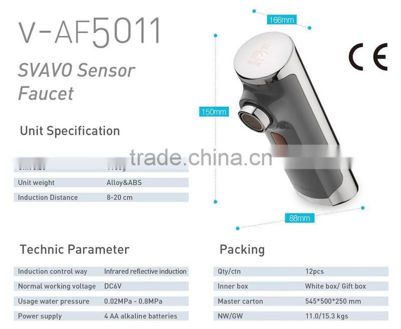 Hot sale! Gold supplier V-AF5011 hotel water faucet, Refined pure alloy faucet