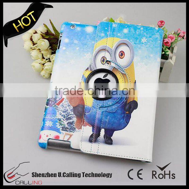 for ipad case for ipad 6 leather case tablet cover flip for ipad air 2 minions case for ipad air