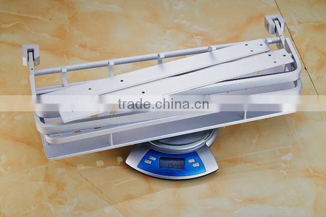 3 tier Bathroom Minimalist Towel Rack Shelf with Foldable Towel Bars/aluminum Wall Mounted bathroom rack