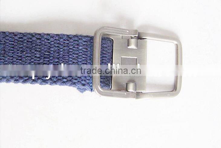 2015 Fashion Thick Navy Polyester Cotton Canvas Belt