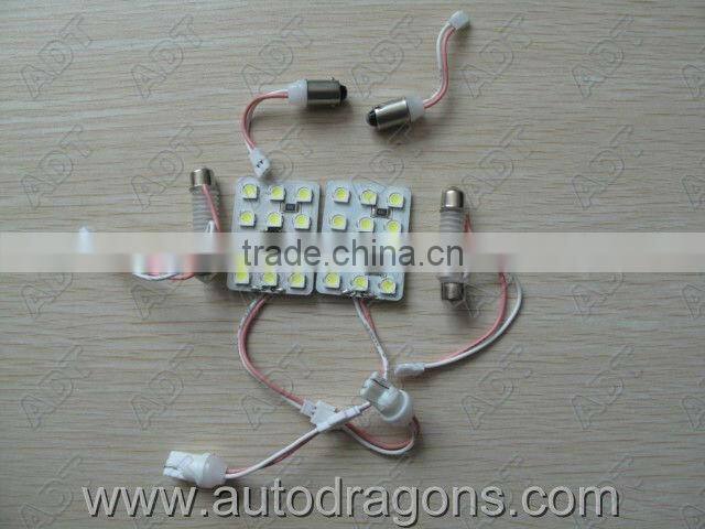 New White 12 SMD LED 3528 Indicator Door Light Bulb Lamp Panel Dome Adapter