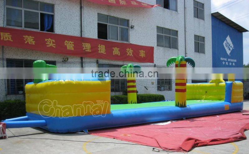 2-in-1 Sports field bungee run giant inflatable volleyball court for sale