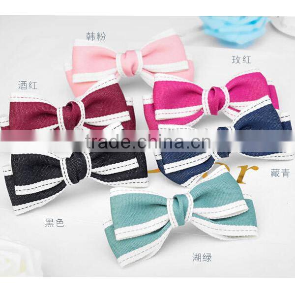 small beads bow korean ribbon hair clip, grosgrain ribbon hair clip