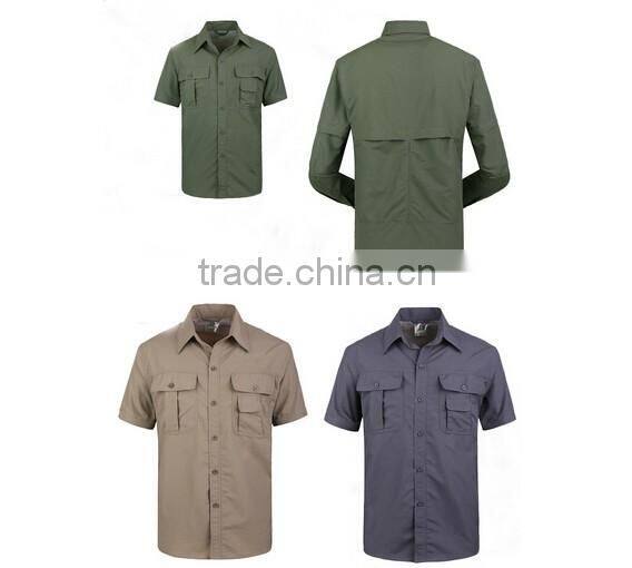 Men's Vented Camping Hiking Fishing Moisture wicking Compressed Breathable Shirt