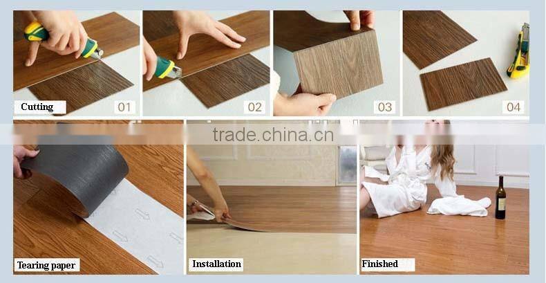 Waterproof Self Adhesive Plastic PVC vinyl flooring plank