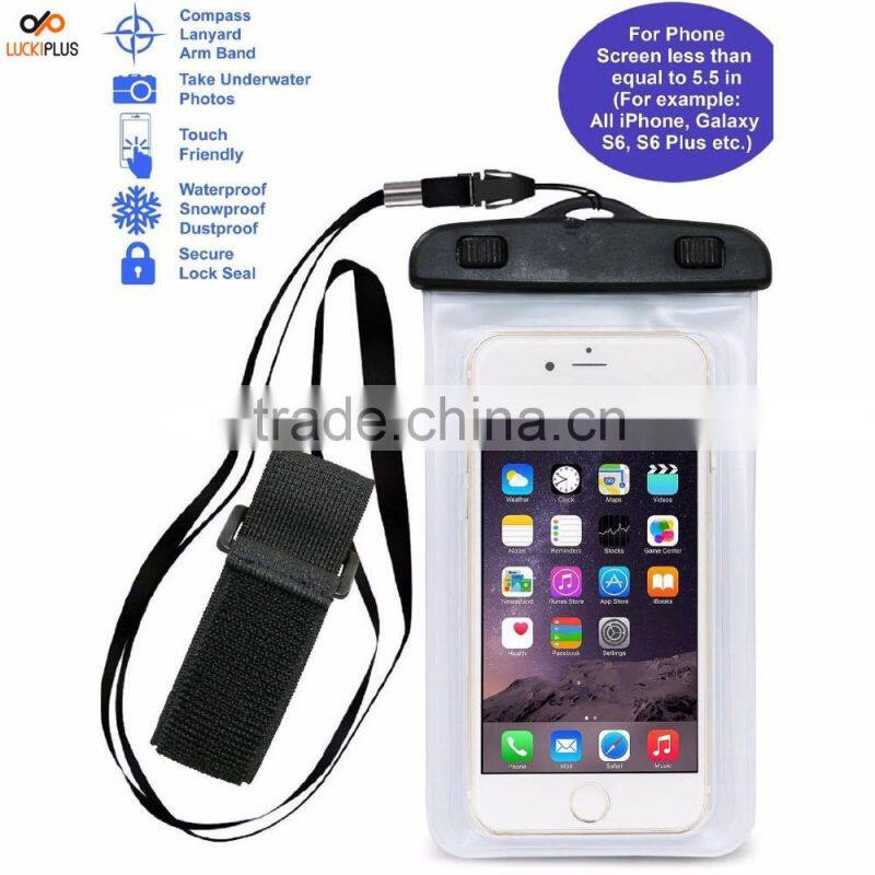 Luckiplus Travel Sport Swimming Phone Bag Waterproof, Snowproof, Dirtproof Case Bag for Phone Safe in Water