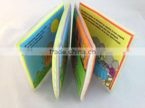 Environmental Custom Plastic Baby Bath Book with Foam Inside