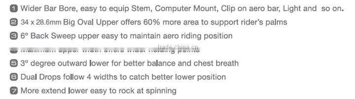 Newest Folding Bicycle Parts 31.8mm Aluminum Alloy Butted Road Handlebar