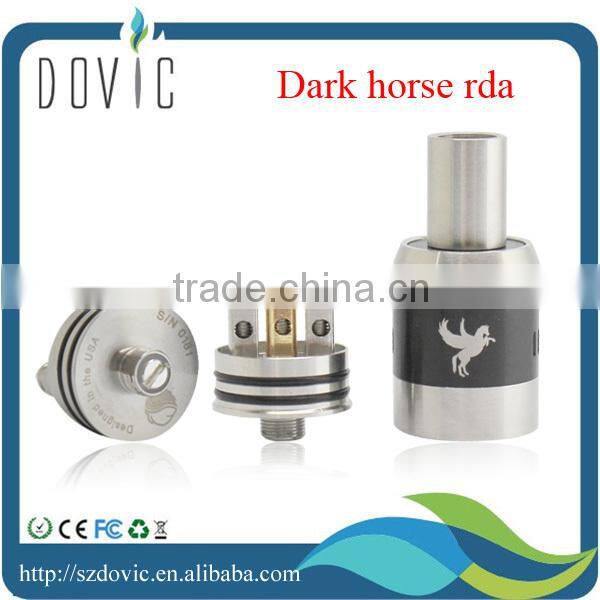 blue/black/brass/copper/stainless dark horse rda clone atomizer with rapid delivery