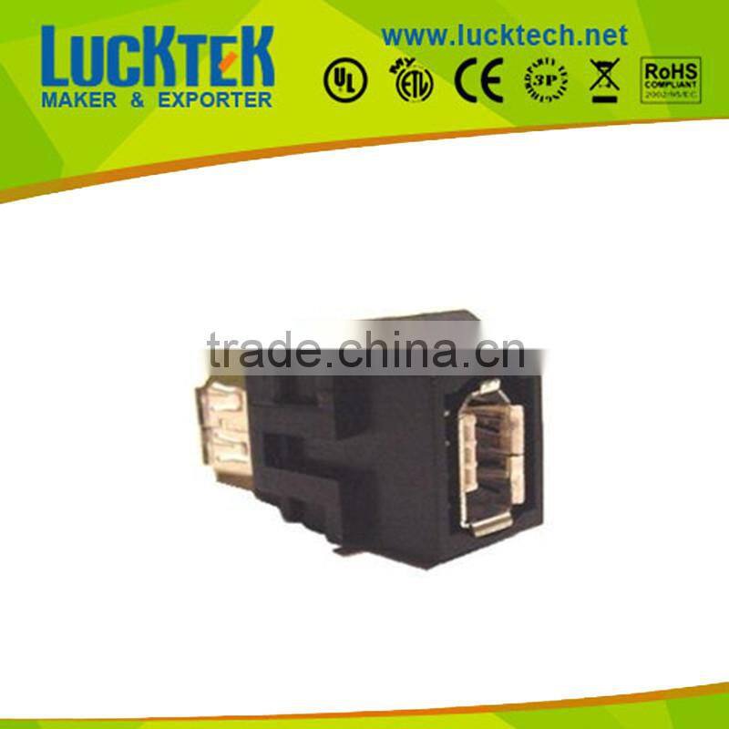 Wallplate: Keystone Jack 6pin/6pin Firewire 1394 (Female), Coupler Type, golden plated