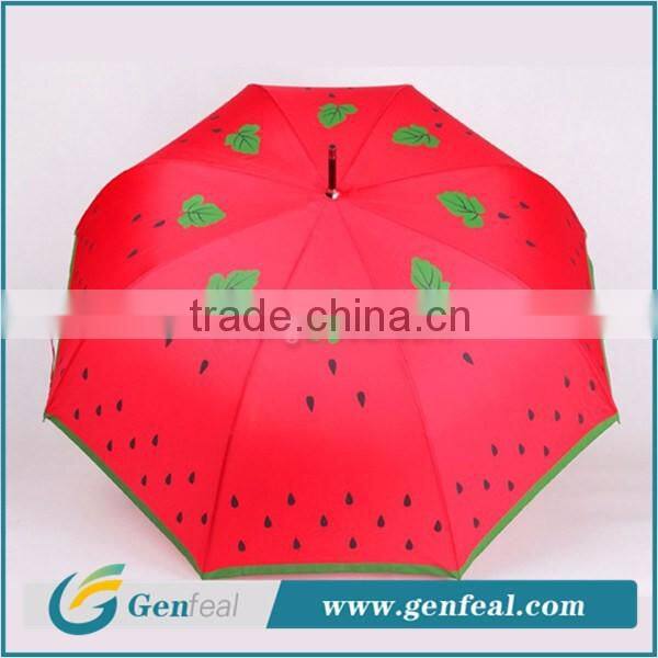 21 inch Polyester fabrice fruit design red automatic ladies umbrella