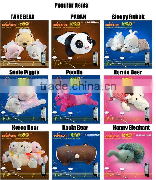 Promotional Item Speaker Neck pillow -embroidery designs Polystyrene beads filling