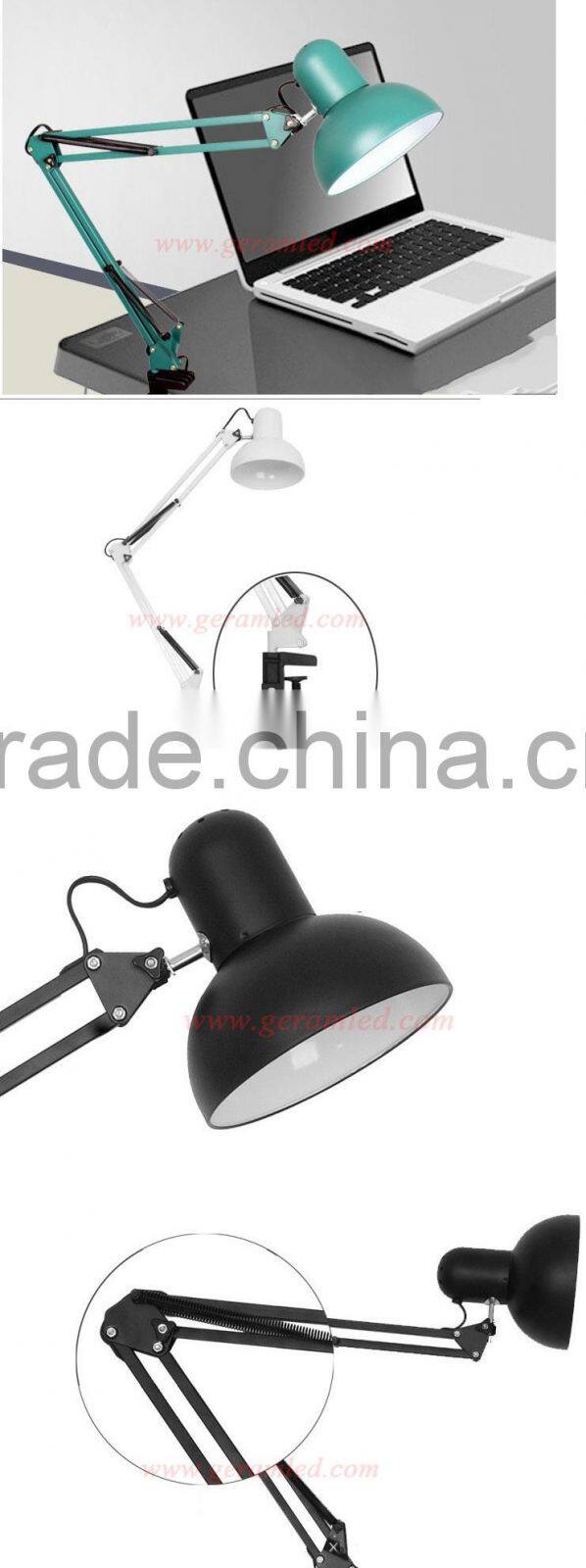 Clamp Reading Lamp, Swing Arm Office Desk Lamp, Chinese Classic Metal Office Table Lamp