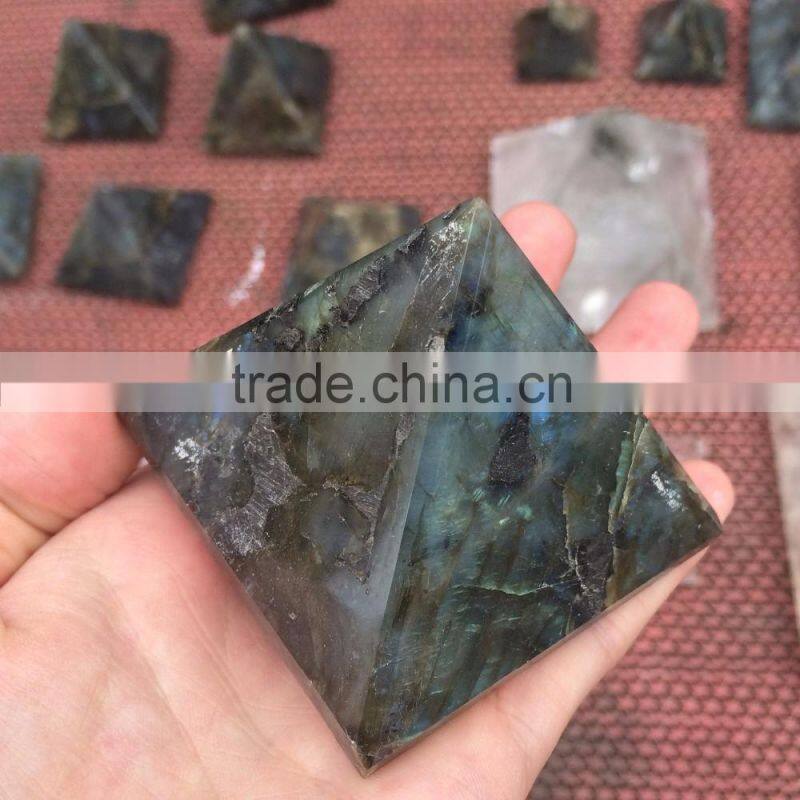 Natural High Quality Labradorite Stone Pyramid Decor
