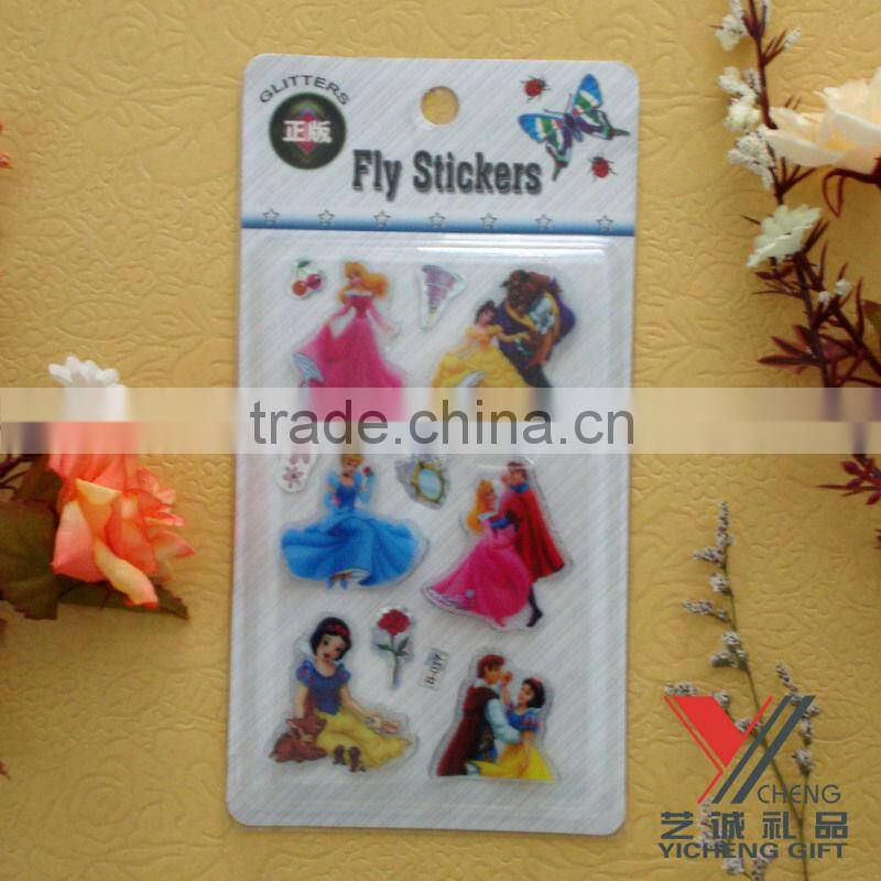 fashion snow white 3D decorative laser sticker promotion gift good for kids