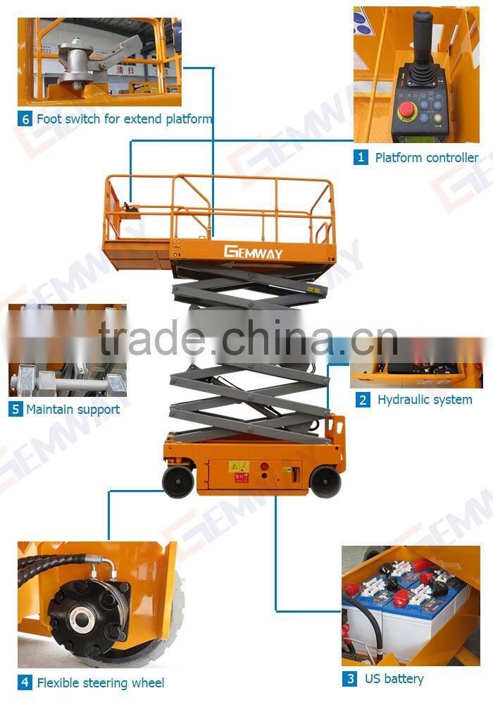 Hydraulic extendable platform scissor lift on sale