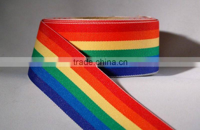 hot selling double face printed rainbow ribbon for decoration
