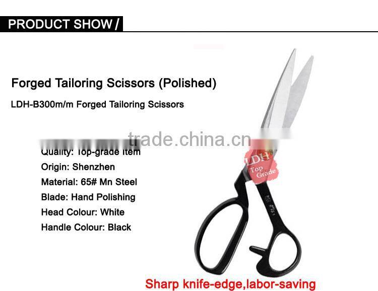BB300 high class rust-roof 12 Tailor Scissors With Plastic Coating Handle