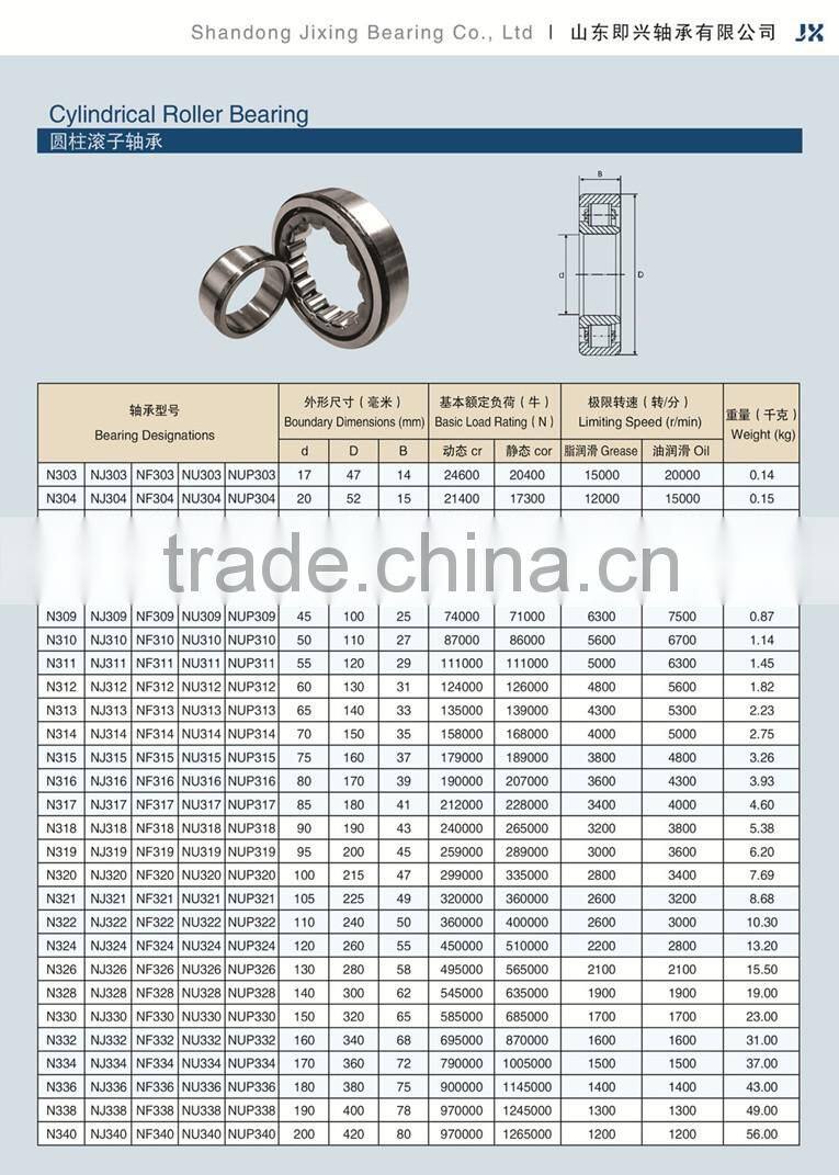 Cylindrical Roller Bearing N234 NJ234 NF234 NU234 NUP234