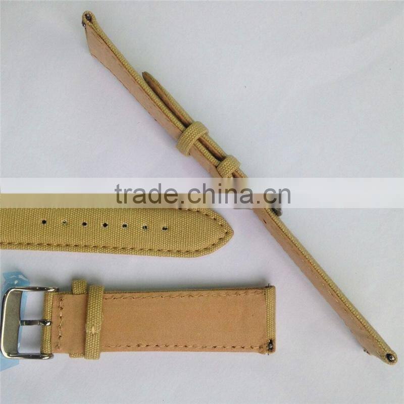 Quick Release Leather Canvas Watch Band Removeable